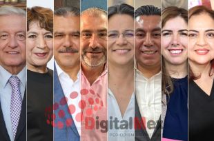 AMLO, Delfina Gómez, Ublester Santiago, Carlos de la Peña, Paola Jiménez, Braulio Álvarez, Melissa Vargas, Ana Lilia Herrera 