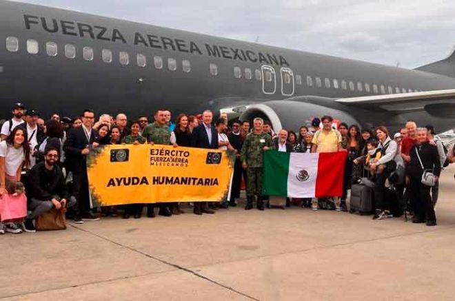 Los aviones regresarán a Tel Aviv para transportar a otro grupo de mexicanos en vuelos directos a México.
