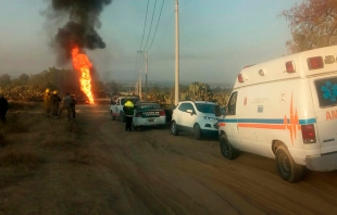 Huachicoleros provocan otro incendio en toma clandestina, en Axapusco