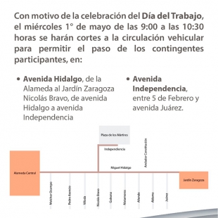 Habrá cortes de circulación el 1 de mayo en Toluca