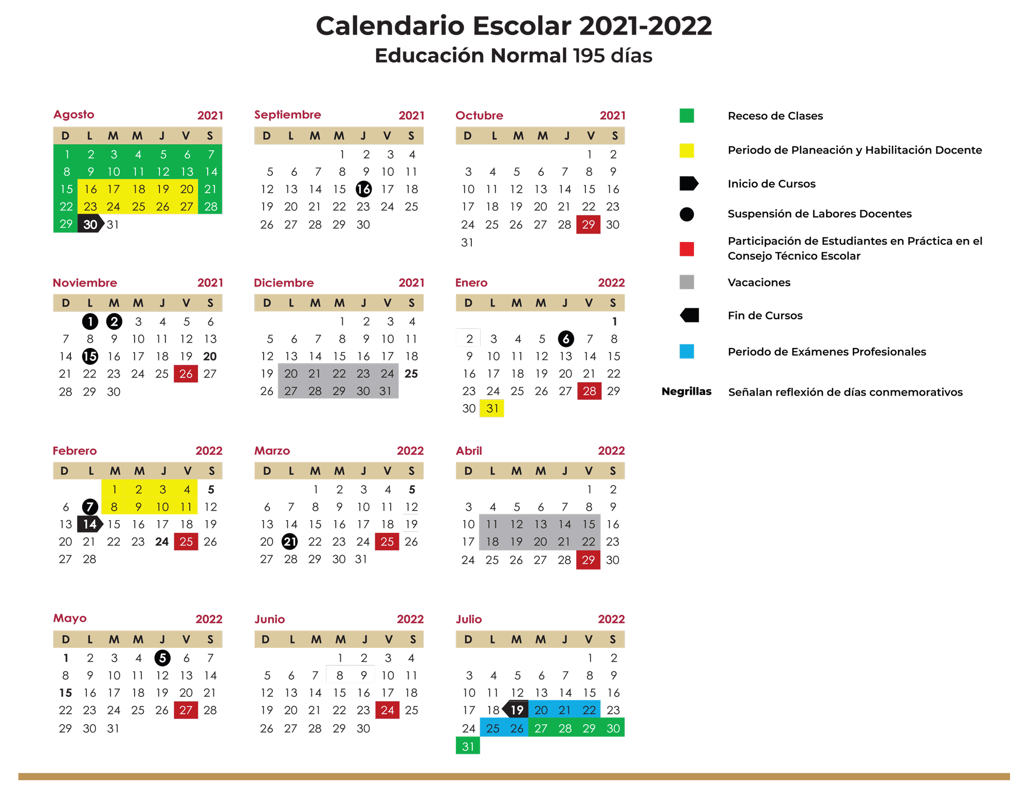 Calendario Escolar 2021 2022