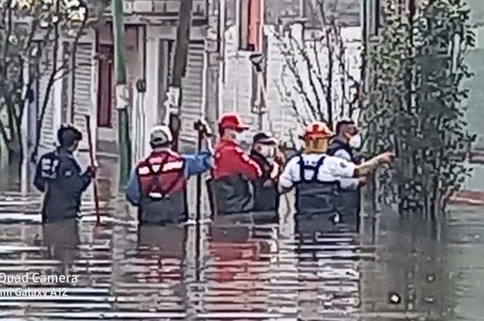 Calles inundadas en Chalco Edoméx