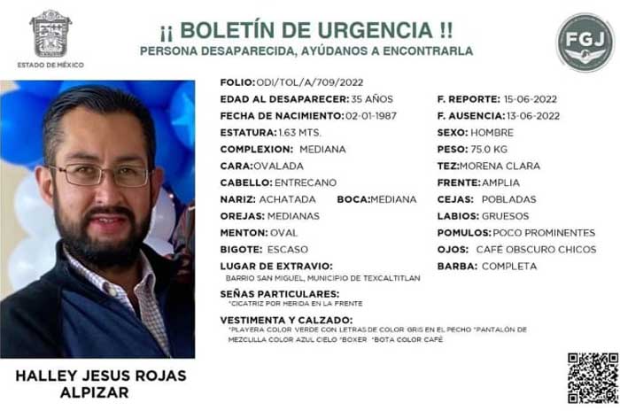 boletin busqueda halley jesus rojas