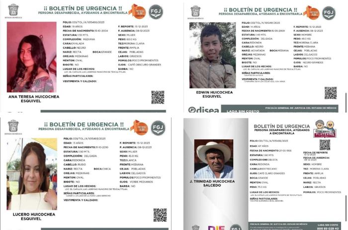 Desaparecida familia Texcaltitlán