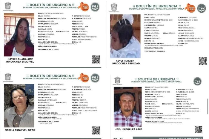 Familia Texcaltitlán desaparecida