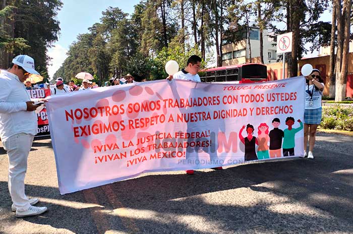 marcha trabajadores pjf toluca