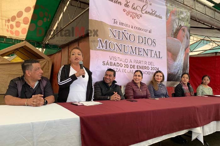 Conferencia de prensa niño dios gigante texcoco monumental 