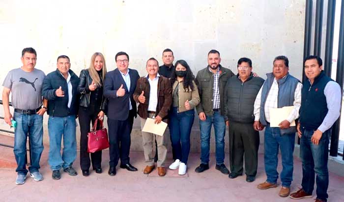 autoridades obras publicas reunion alcalde lerma