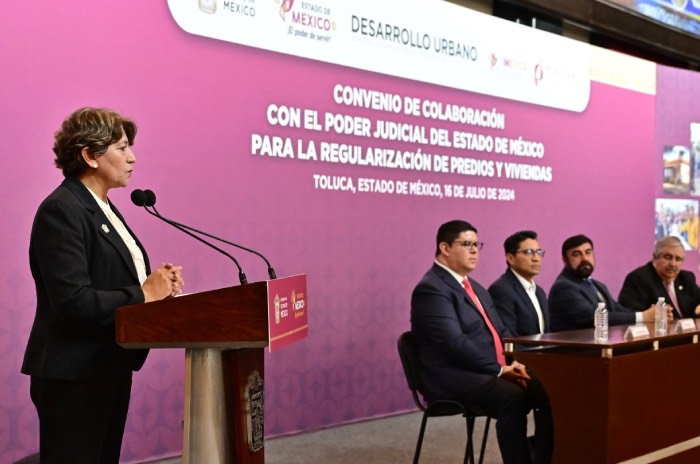firma convenio. delfina gomez gobernadora