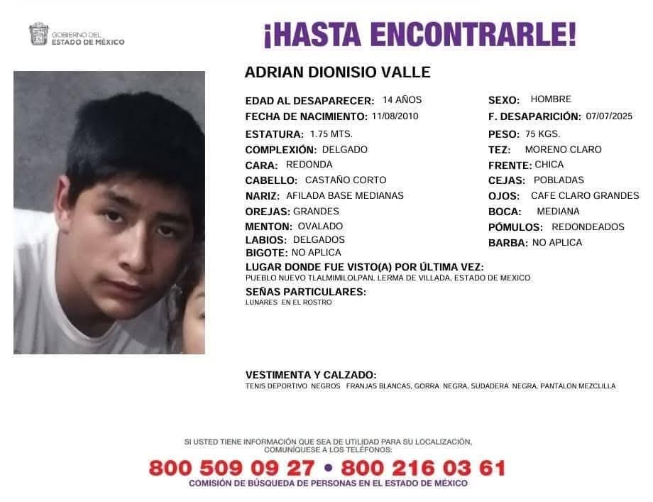desaparicion menor