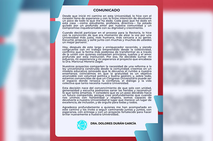 comunicado dolores duran