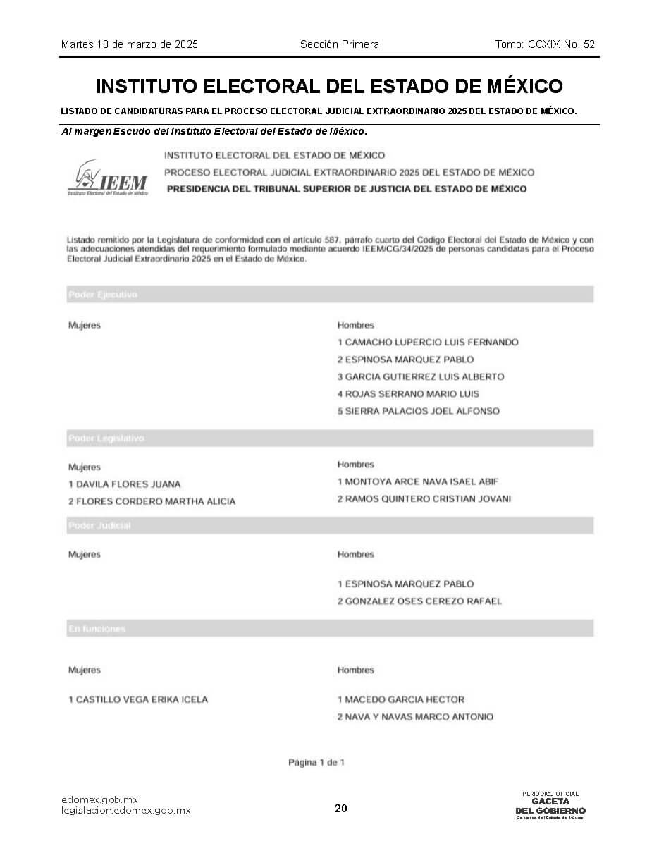 lista de candidatos al poder judicial Página 01