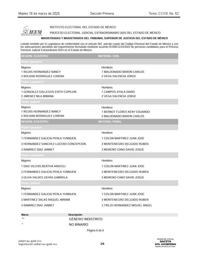 lista de candidatos al poder judicial Página 07