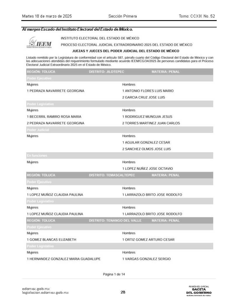 lista de candidatos al poder judicial Página 09