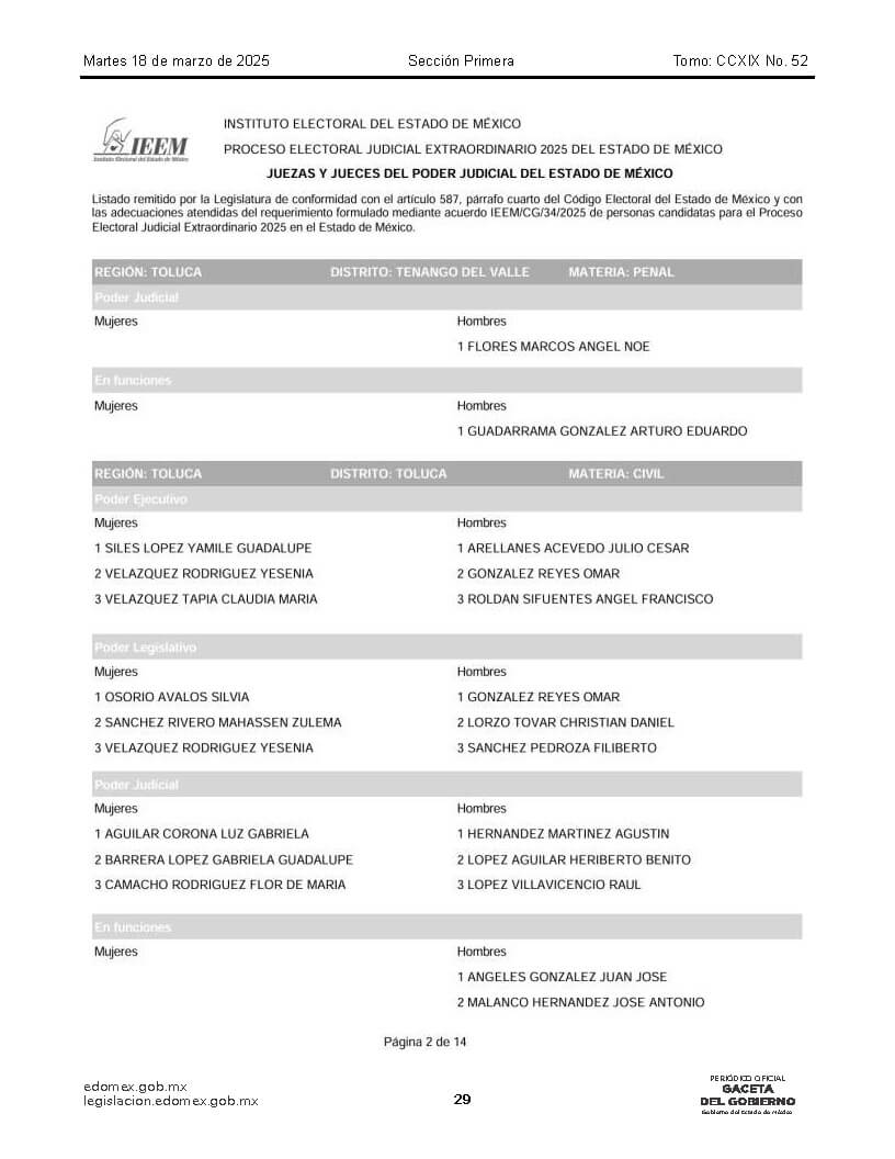 lista de candidatos al poder judicial Página 10