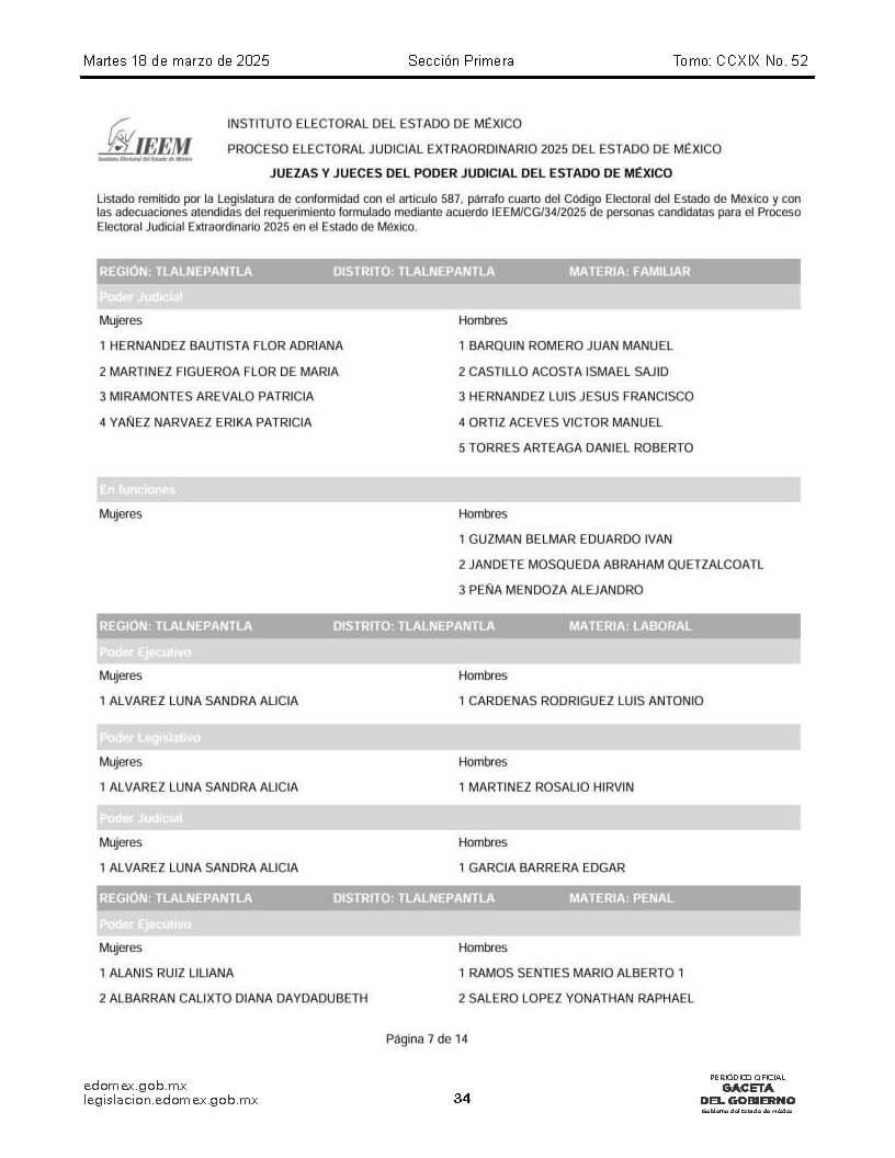 lista de candidatos al poder judicial Página 15
