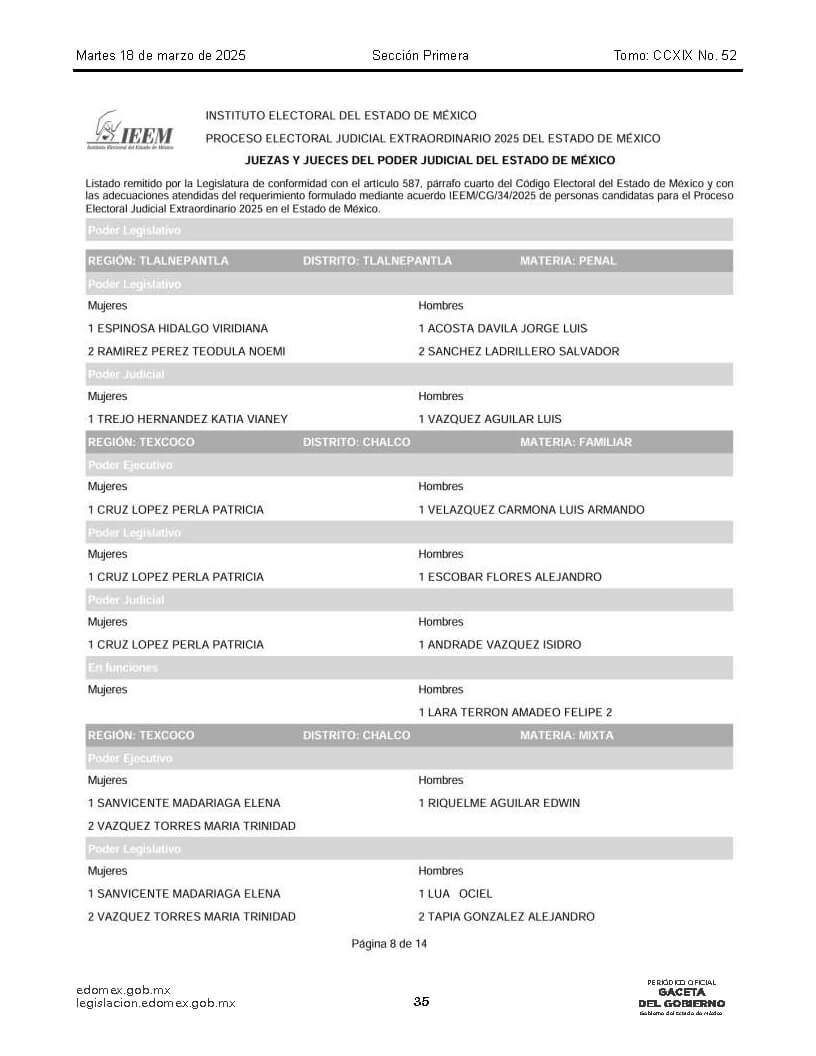 lista de candidatos al poder judicial Página 16