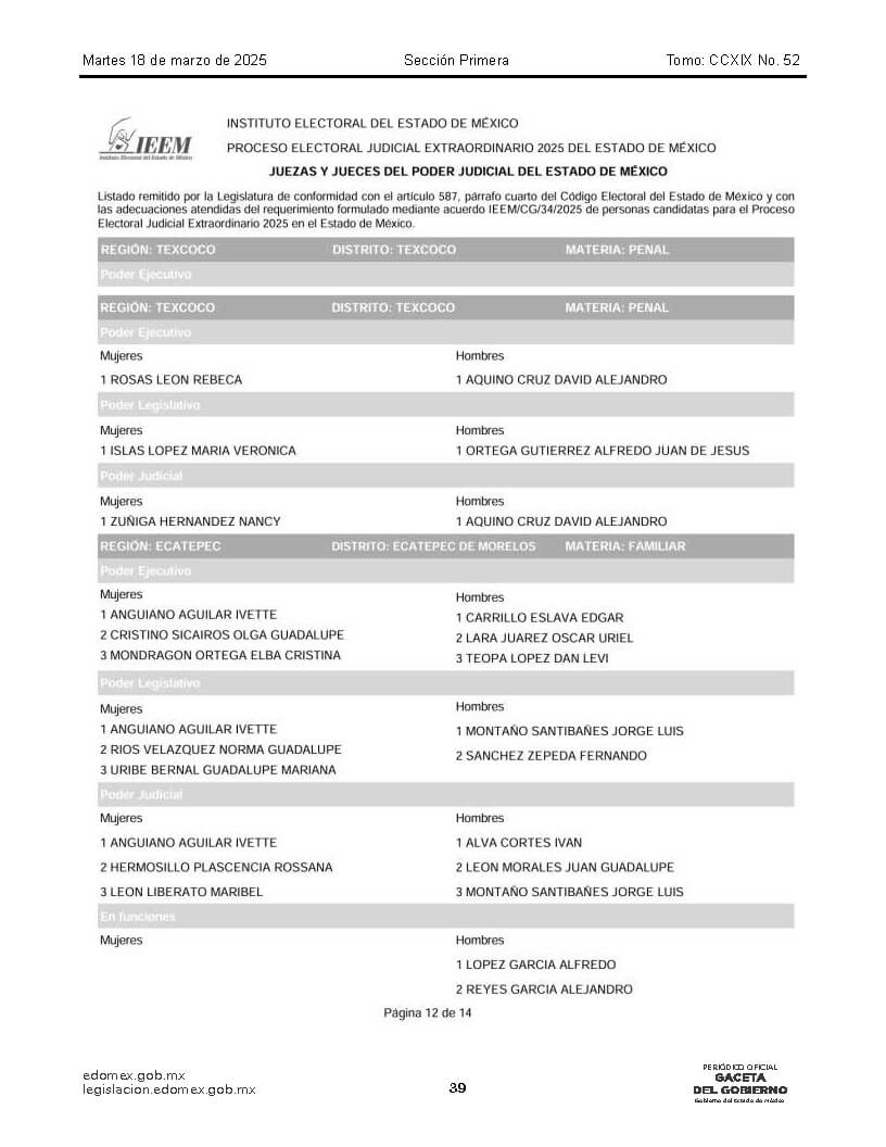 lista de candidatos al poder judicial Página 20