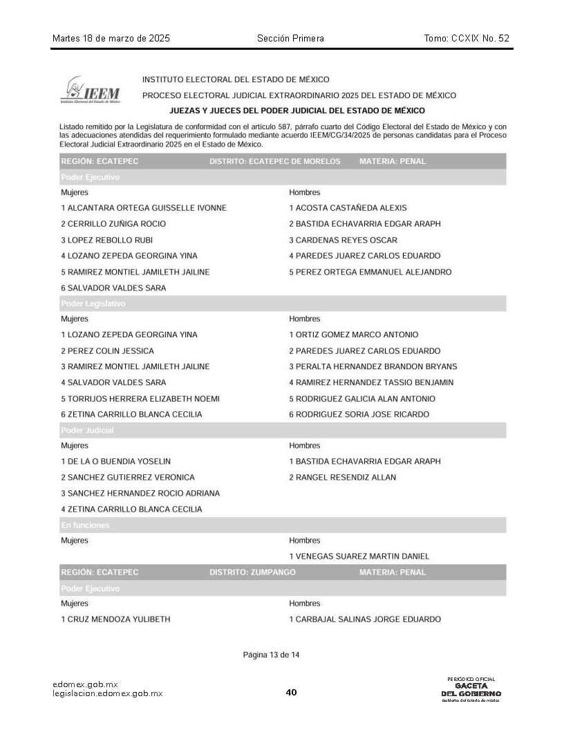 lista de candidatos al poder judicial Página 21