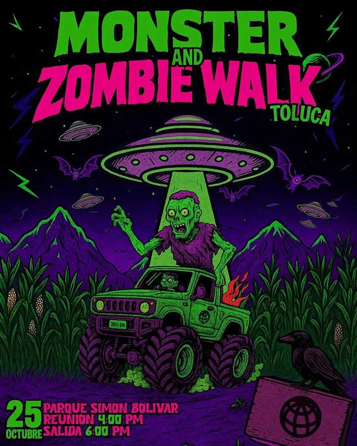 flyer monster zombie walk toluca 2025