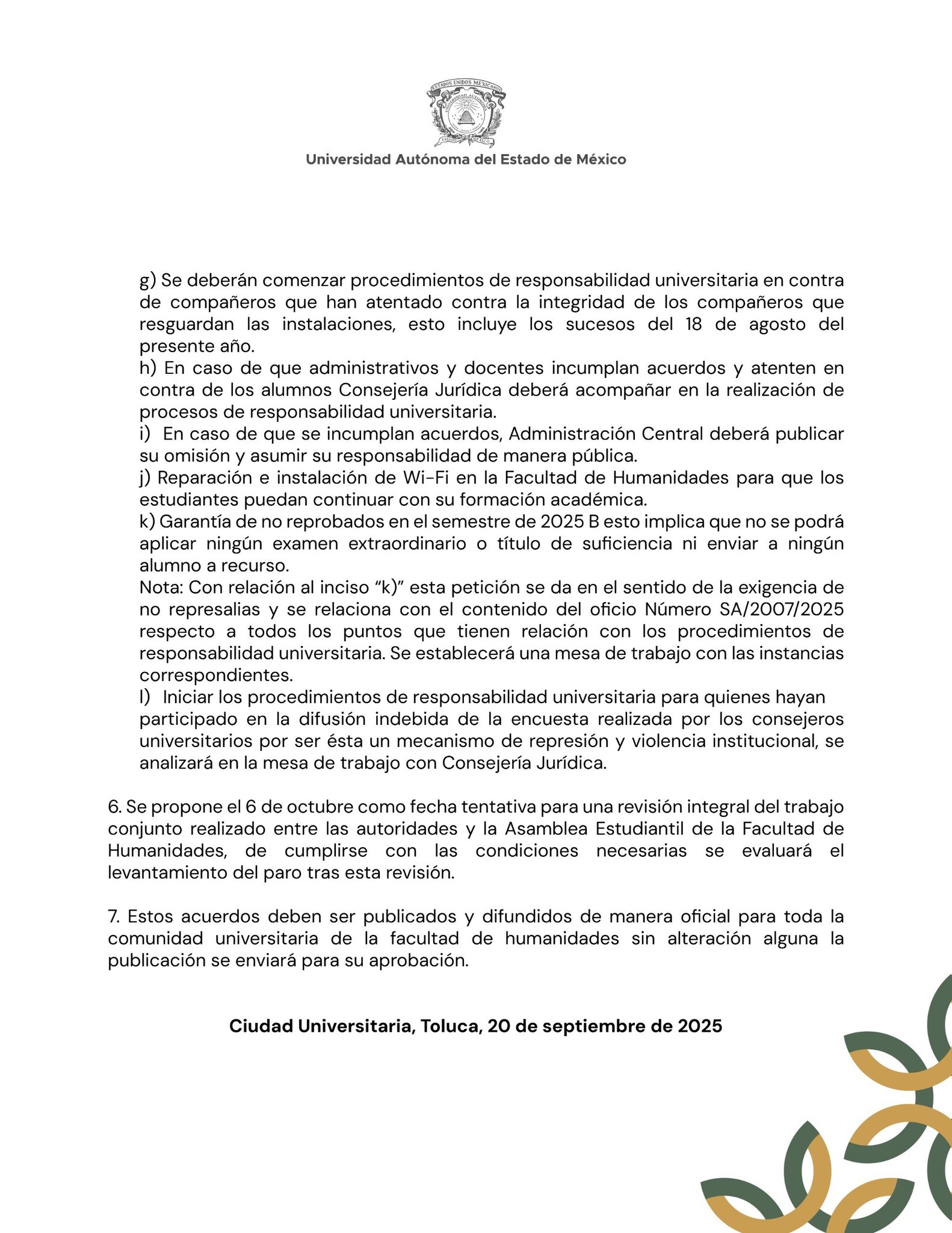 comunicado humanidades uaemex