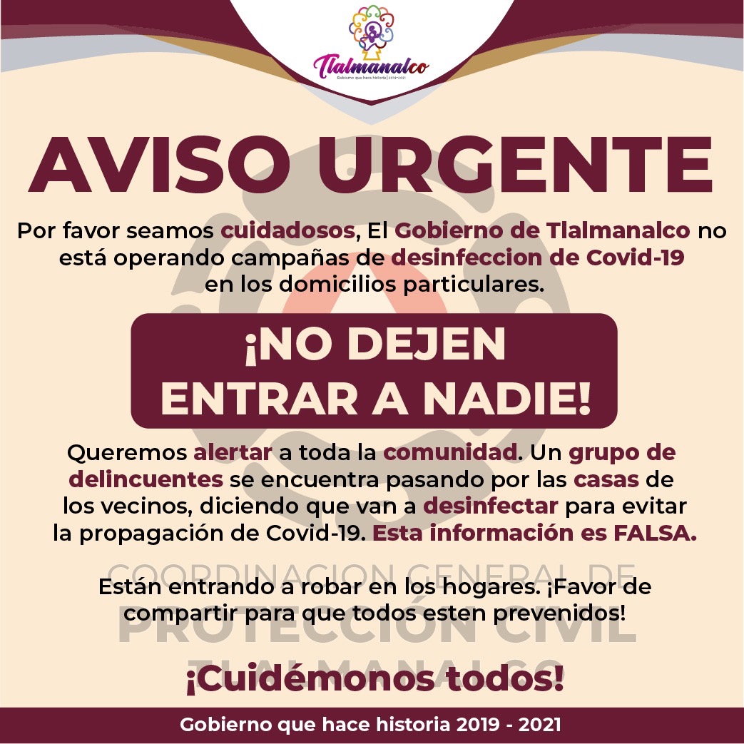 Aviso cuadrilla Covid