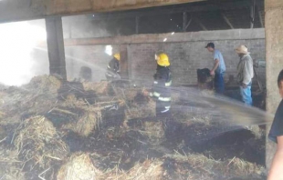 Se incendian pacas en rancho de Zinacantepec; solo hubo pérdidas materiales