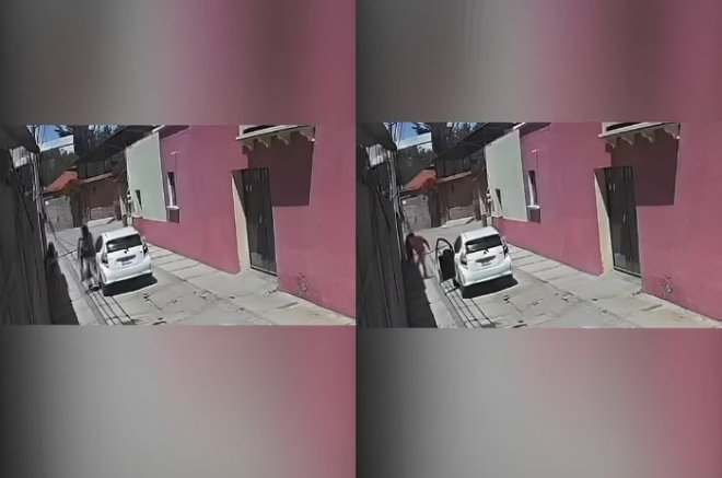 Cámaras de seguridad captaron el momento en que un sujeto se acercó y agredió a una menor en calles de Los Reyes Acozac, Tecámac.