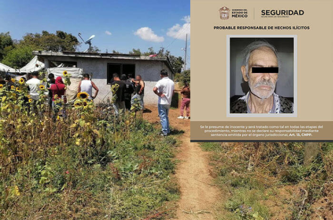 Vivienda del Barrio Primera de Santa Ana, en Tonatico, donde un adulto mayor realizó disparos que causaron daños materiales.