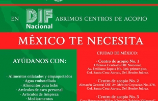DIF Nacional abre 3 centros de acopio en apoyo a Chiapas y Oaxaca