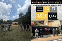 Inmuebles asegurados durante operativos de la Operación Restitución en municipios del Estado de México.