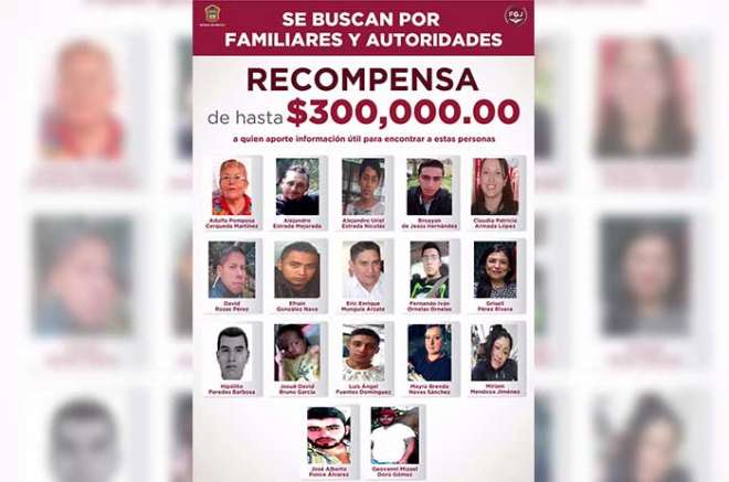 La recompensa será entregada hasta que se logre la efectiva localización de estas personas