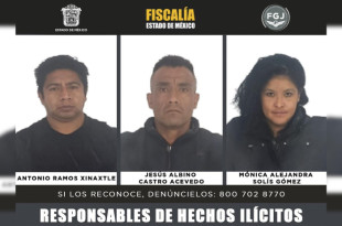 Antonio Ramos Xinaxtle, Jesús Albino Castro Acevedo y Mónica Alejandra Solís Gómez fueron sentenciados a 55 años de prisión