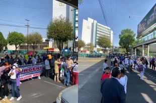 Con pancartas, lonas y gritos cerraron completamente la circulación en dirección a las Torres Bicentenario.