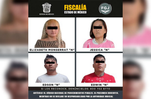 En el lugar se logró la detención de Edwin “N”, Edson “N”, Elizabeth Monserrat “N” y Jessica “N”, así como a otras dos menores de edad