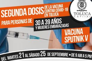 El ayuntamiento de Toluca informó que la inoculación se llevará a cabo en un horario de 9:00 a 17:00 horas.