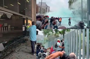 Integrantes de la CNTE ingresaron a las instalaciones de la SEP tras derribar vallas y causar daños materiales durante una jornada de protestas en la Ciudad de México.