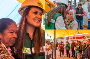 Erika Olea da inicio a obras de pavimentación y rehabilitación en Santiago Tilapa