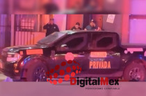 Camioneta de valores baleada 