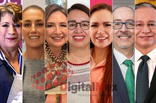 Delfina Gómez, Claudia Sheinbaum, Xóchitl Gálvez, Azucena Cisneros, Esmeralda Vallejo, Carlos Eduardo Barrera, Raymundo Martínez 