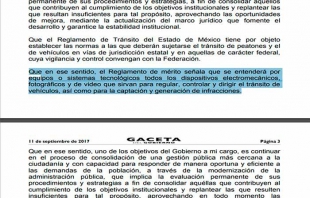 GEM rechaza reactivación de fotomultas; la Gaceta Oficial dice lo contrario
