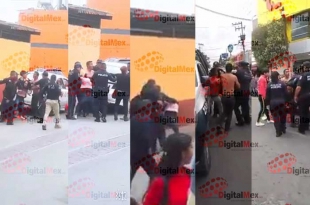 #Video: San Mateo Atenco; se arma riña entre policías y ciudadanos