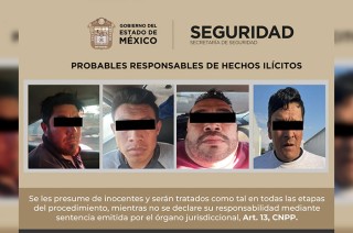 Cuatro hombres, de entre 21 y 45 años, fueron detenidos con inhibidores de señal y mercancía robada. 