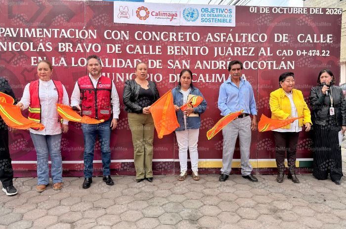 El presidente municipal de Calimaya, Omar Sánchez, encabezó el inicio de obras de pavimentación e infraestructura eléctrica en distintos puntos del municipio.