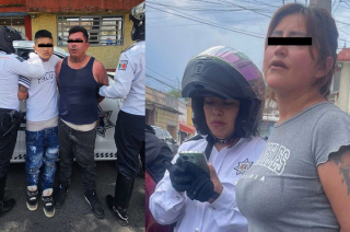 Los detenidos, identificados como Néstor “N”, Ángel Yurem “N” y Arely “N”, fueron puestos a disposición de la Fiscalía General de Justicia del Estado de México.