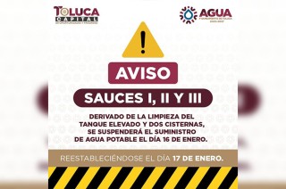 Por medio de redes sociales, la AYST explico que la medida forma parte de las acciones de mantenimiento preventivo para garantizar la calidad del agua que llega a los hogares. 
