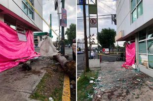 #Video: Brutal accidente en #Toluca; derribó árboles y chocó contra edificio