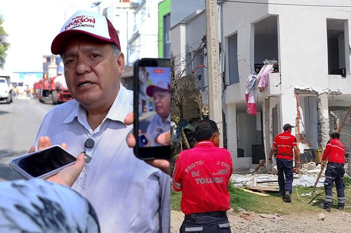Ricardo Moreno Bastida dijo que el gobierno de Toluca brindará apoyo económico y acompañamiento a las familias afectadas por la explosión en Capultitlán.