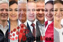 Alfredo del Mazo, Jacqueline García, Andrés Manuel López Obrador, Eruviel Ávila, Fracisco Fernández, Ivette Topete, Angélica Moya.