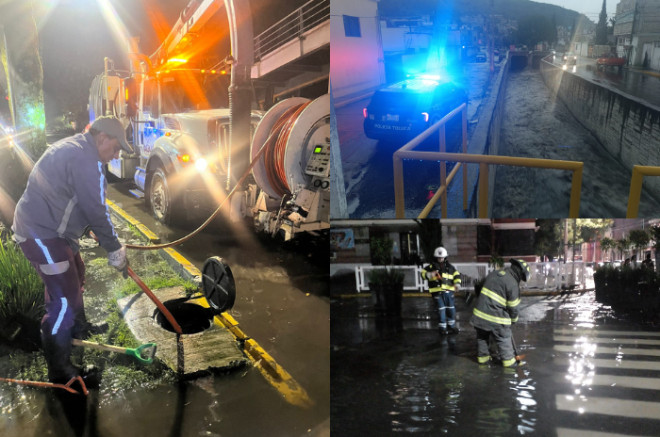 Autoridades atienden encharcamientos e inundaciones en diversas vialidades de Toluca